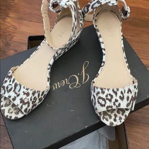Jcrew Leopard print wedge sandal size 6 1/2
